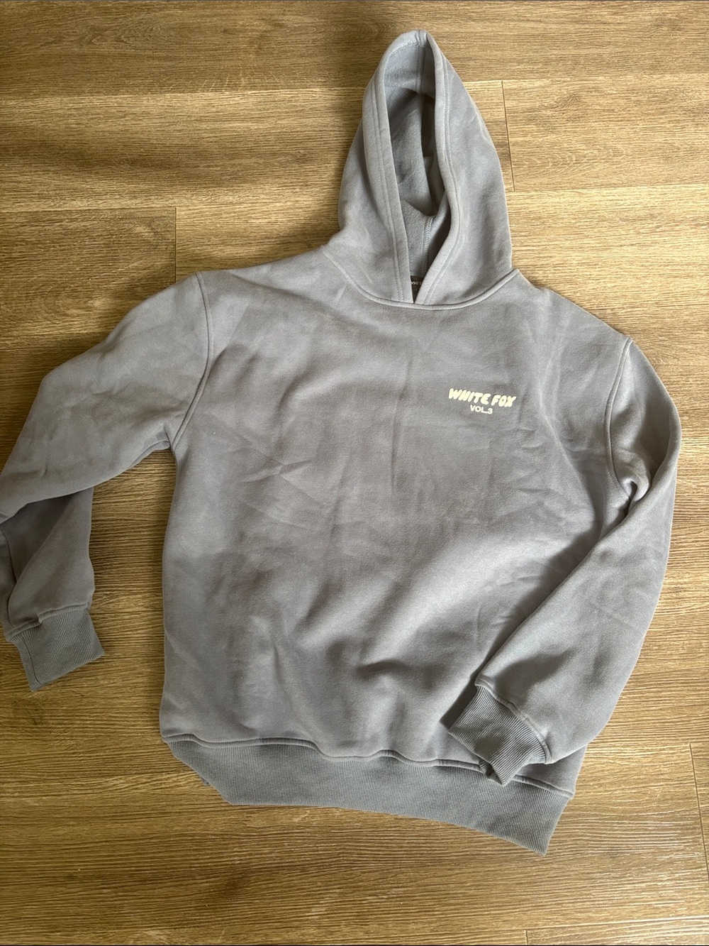 White Fox Boutique Taupe Crewneck Hoodie with Small Chest Logo